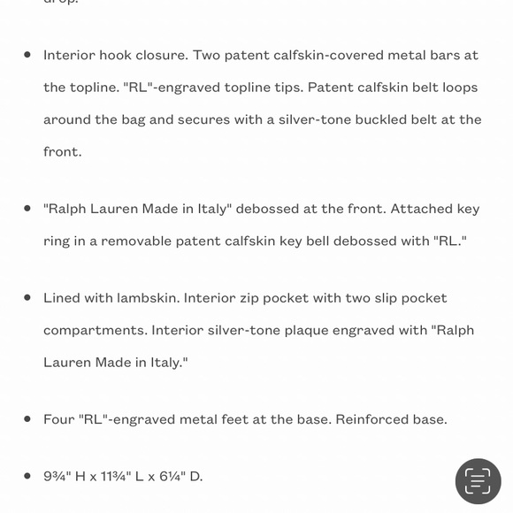 HOST PIC RALPH LAUREN COLLECTION RL 50 PATENT CALFSKIN TOP HANDLE IN RED - Picture 14 of 15